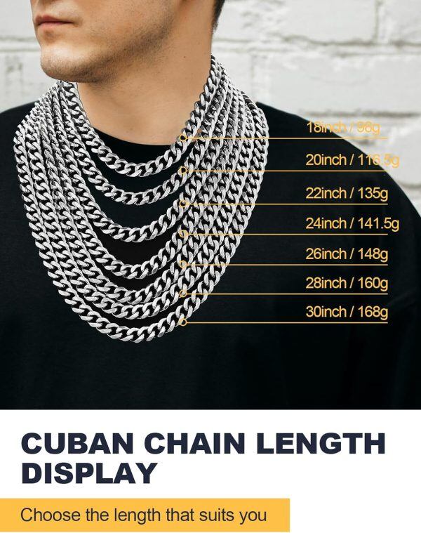 Diamond Cut Miami Cuban Link Chain For Men Women，Cool Hip Hop Jewelry 925 Sterling Silver Chains-3