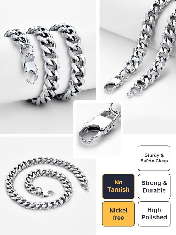 Diamond Cut Miami Cuban Link Chain For Men Women，Cool Hip Hop Jewelry 925 Sterling Silver Chains-4