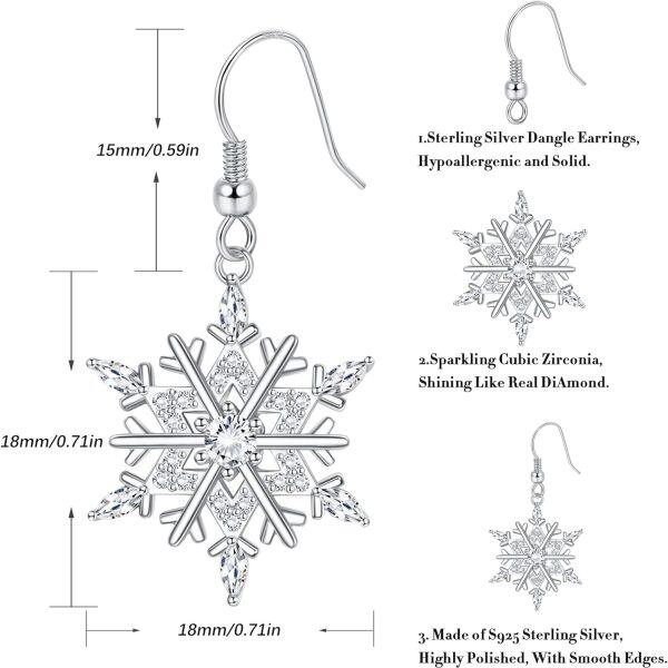 Sterling Silver Snowflake Earrings-1