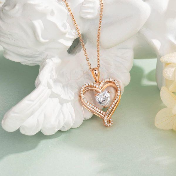 Heart Necklaces For Women Birthstone Necklaces For Women 925 Sterling Silver-3