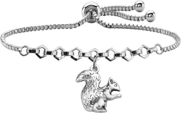 Sterling Silver Squirrel Charm Bracelet-0