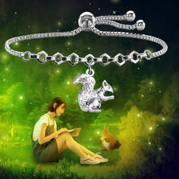 Sterling Silver Squirrel Charm Bracelet-5