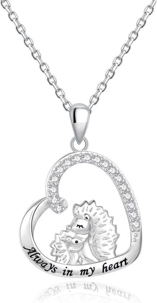 Sterling Sliver Hedgehog Heart Necklace-0