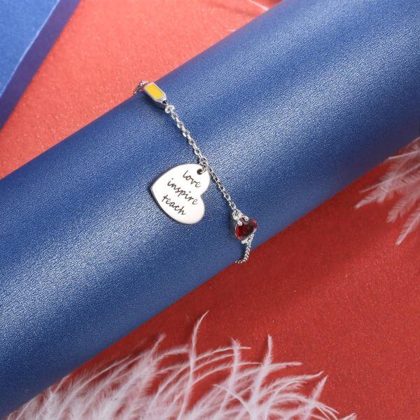 Sterling Silver Pencil Heart Bracelet-5