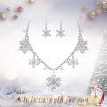 wholesale 925 Sterling Silver Snowflake Necklace & Earrings Set with Pearls and Crystals-0-4