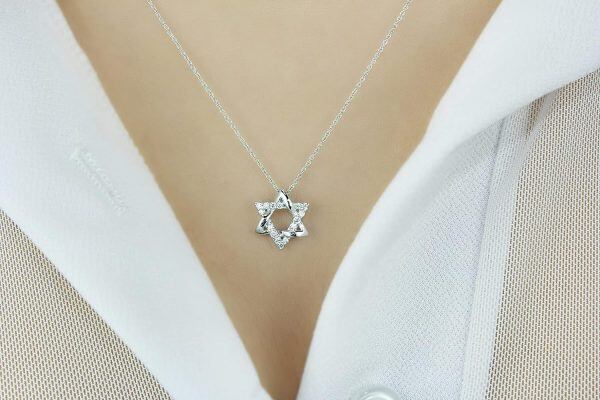 Star Of David Pendant Necklace For Women-4