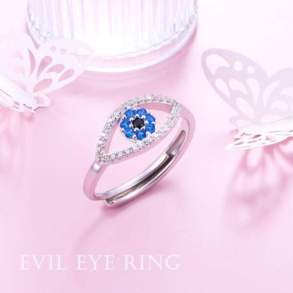 Sterling Silver Evil Eye Rings-1