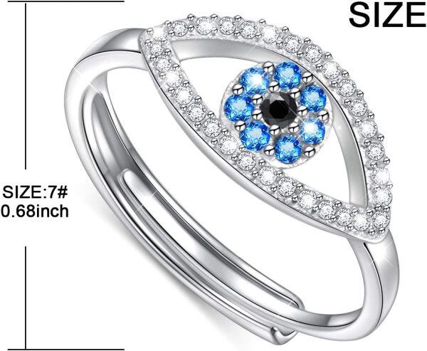 Sterling Silver Evil Eye Rings-6