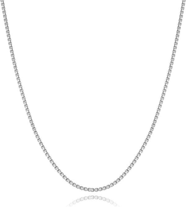 Sterling Silver Box Chain Necklace-0