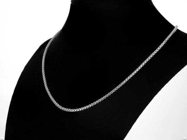 Sterling Silver Box Chain Necklace-1