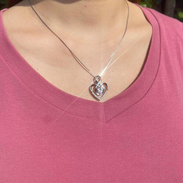 Sterling Silver Infinity Heart Necklace-1