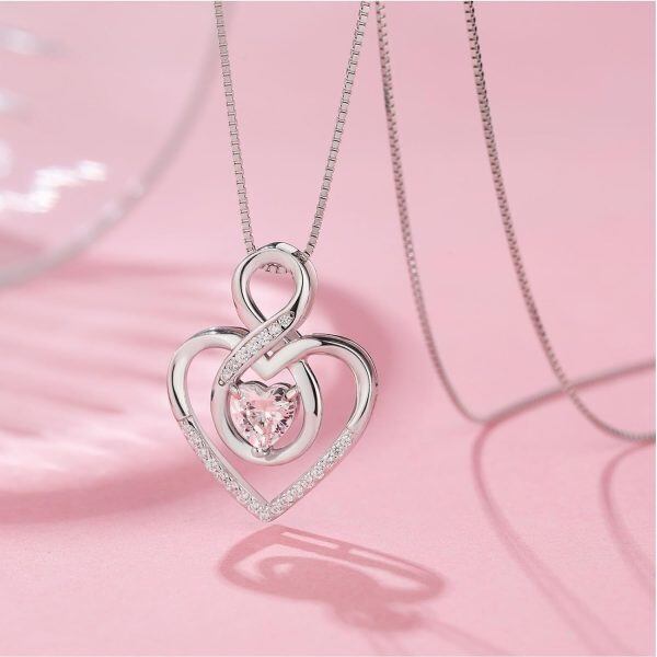 Sterling Silver Infinity Heart Necklace-3