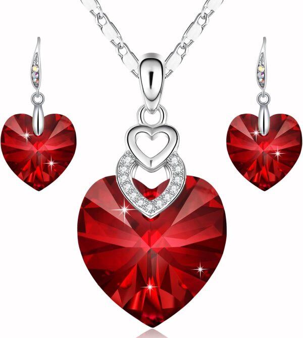 Sterling Silver Heart Jewelry Sets-0