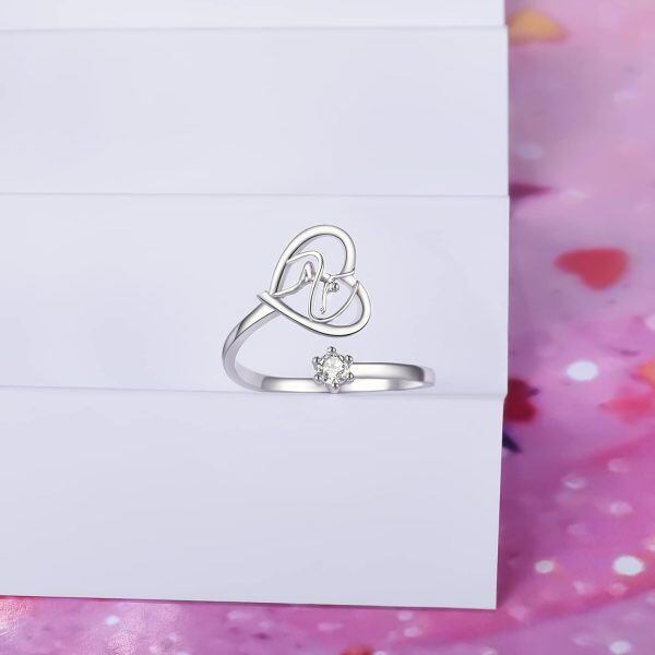 Sterling Silver Gymnastics Heart Ring-6