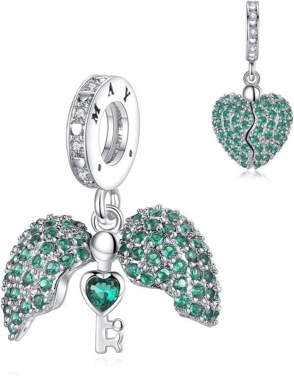 Sterling Silver Heart Birthstone Charms-0