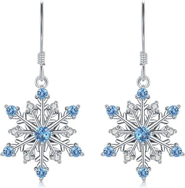 Sterling Silver Snowflake Earrings-0