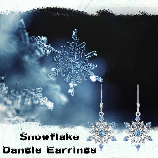 Sterling Silver Snowflake Earrings-2