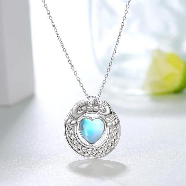 Sterling Silver Claddagh Heart Necklace-1