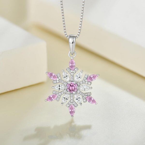 Sterling Silver Snowflakes Necklace-3