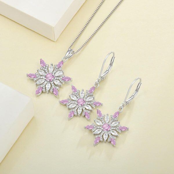 Sterling Silver Snowflakes Necklace-4