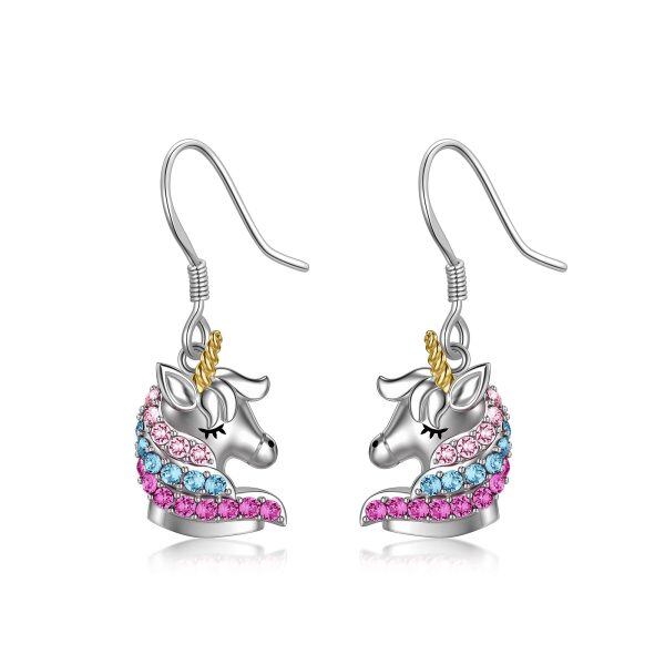 Sterling Silver Unicorn Earrings-0