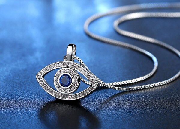 Sterling Silver Evil Eye Necklace-4