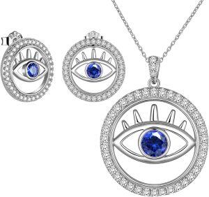 Sterling Silver Evil Eye Jewelry Sets-0