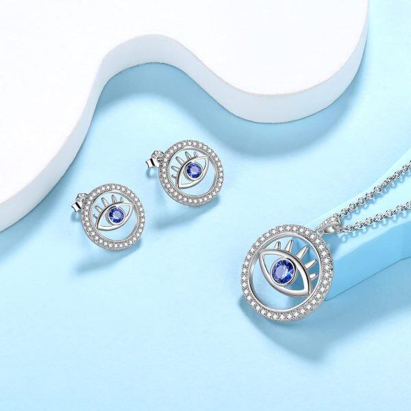 Sterling Silver Evil Eye Jewelry Sets-2