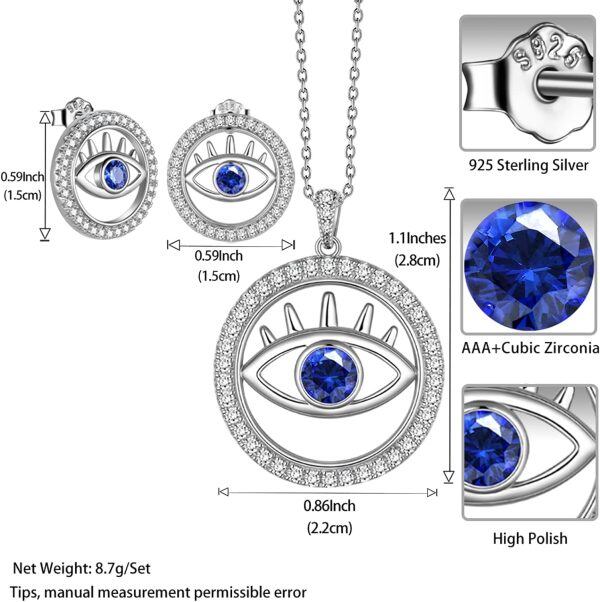 Sterling Silver Evil Eye Jewelry Sets-3