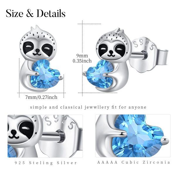 Sterling Silver Sloth Earring-1