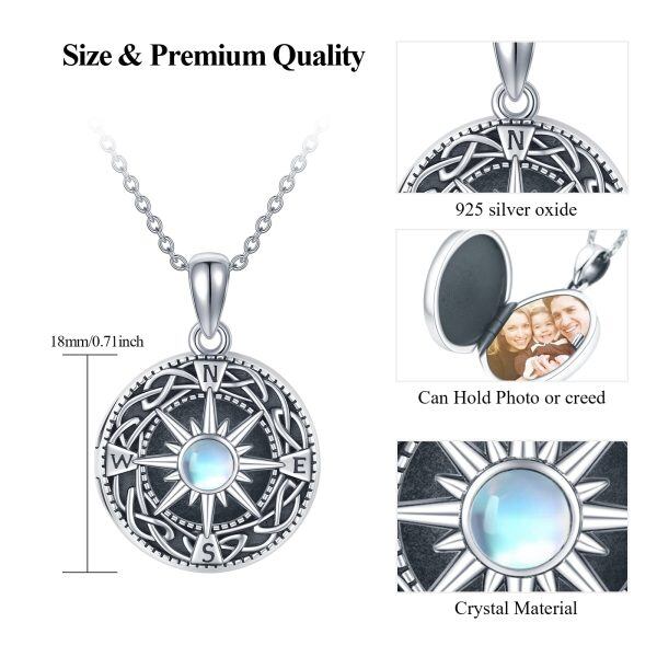 Sterling Silver Compass Necklace-2