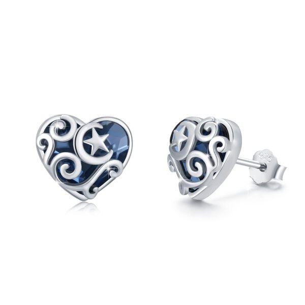 Sterling Silver Heart Earrings-0