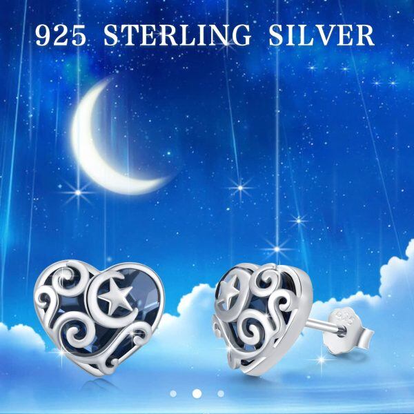 Sterling Silver Heart Earrings-4