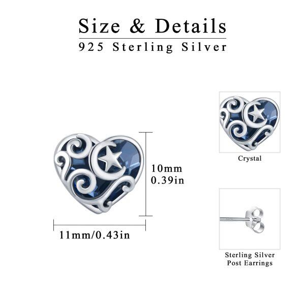 Sterling Silver Heart Earrings-5