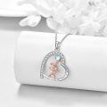 wholesale 925 Sterling Silver & Rose Gold Plated Ballerina Moonstone Pendant Necklace - Believe In Yourself-0-2