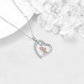 wholesale 925 Sterling Silver & Rose Gold Plated Ballerina Moonstone Pendant Necklace - Believe In Yourself-0-3