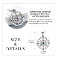 wholesale 925 Sterling Silver Compass Flower Pendant Necklace with Multi-Colored Stones for Women-0-4
