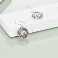 wholesale 925 Sterling Silver Rainbow Crystal Dragon and Girl Dangle Earrings for Women-0-3