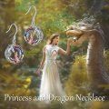 wholesale 925 Sterling Silver Rainbow Crystal Dragon and Girl Dangle Earrings for Women-0-5