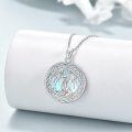 wholesale 925 Sterling Silver Round Celtic Dragon Knot Pendant Necklace for Women-0-2