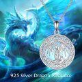 wholesale 925 Sterling Silver Round Celtic Dragon Knot Pendant Necklace for Women-0-5