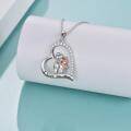 wholesale 925 Sterling Silver Cubic Zirconia Mother Daughter Heart Pendant Necklaces I Love You Mom s for Women Girls Mothers Day Christmas Birthdays-0-2