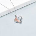 wholesale 925 Sterling Silver Rose Gold Unicorn Heart Pendant Necklace with Blue Crystals and Engraved Message I Love You to the Moon and Back for Women-0-3