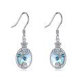 wholesale 925 Sterling Silver Blue Moonstone Dragonfly Filigree Drop Earrings-0-0