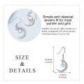 wholesale 925 Sterling Silver Crescent Moon & Star Opalite Stone Dangle Earrings for Women-0-3