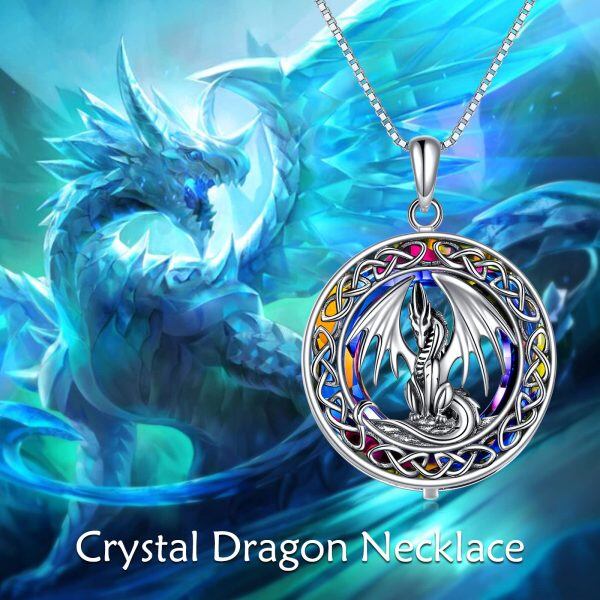 Sterling Silver Dragon Necklace-5