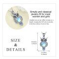 wholesale Sterling Silver Moonstone Owl Necklace Filigree Pendant Christmas Jewelry for Women Girls - Rhodium Plated-0-10