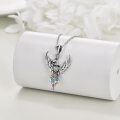 wholesale 925 Sterling Silver Rainbow Stone Phoenix Pendant Necklace for Women-0-2