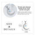 wholesale 925 Sterling Silver Crescent Moon & Star Opalite Pendant Necklace for Women-0-4