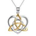 wholesale 925 Sterling Silver Celtic Knot Heart Pendant Necklace for Women-0-0